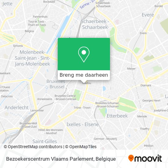 Bezoekerscentrum Vlaams Parlement kaart