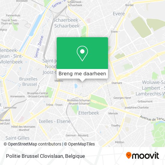 Politie Brussel Clovislaan kaart
