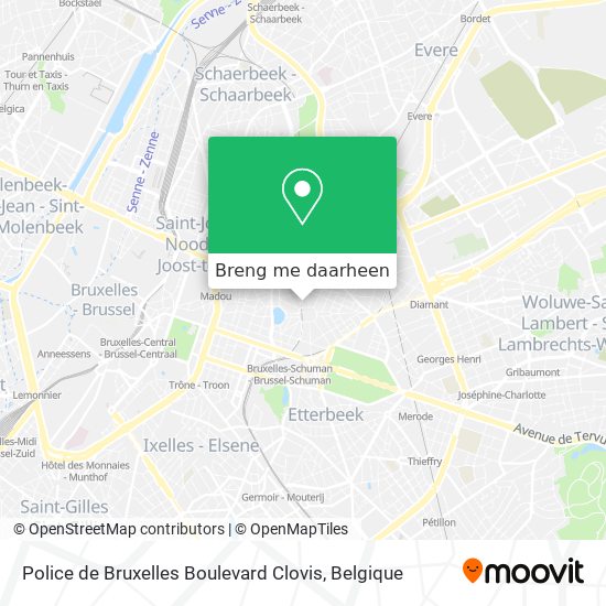 Police de Bruxelles Boulevard Clovis kaart