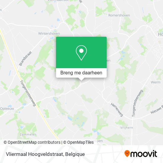 Vliermaal Hoogveldstraat kaart