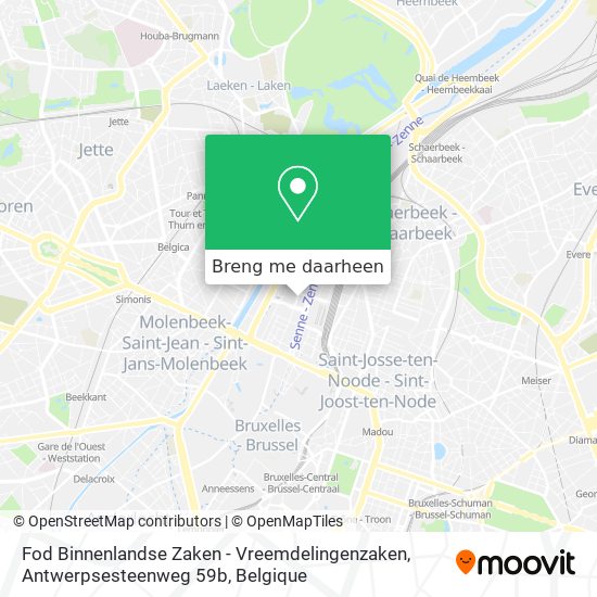 Fod Binnenlandse Zaken - Vreemdelingenzaken, Antwerpsesteenweg 59b kaart