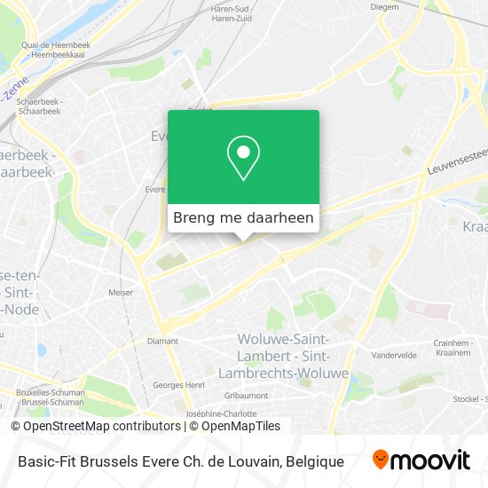 Basic-Fit Brussels Evere Ch. de Louvain kaart