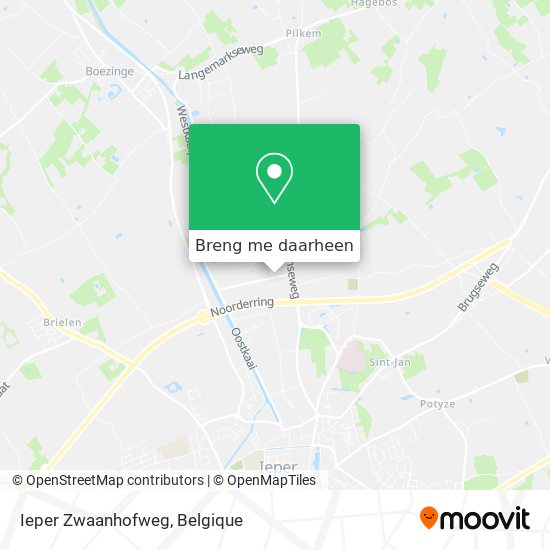 Ieper Zwaanhofweg kaart