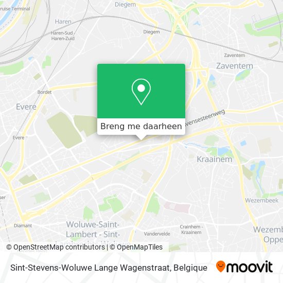 Sint-Stevens-Woluwe Lange Wagenstraat kaart