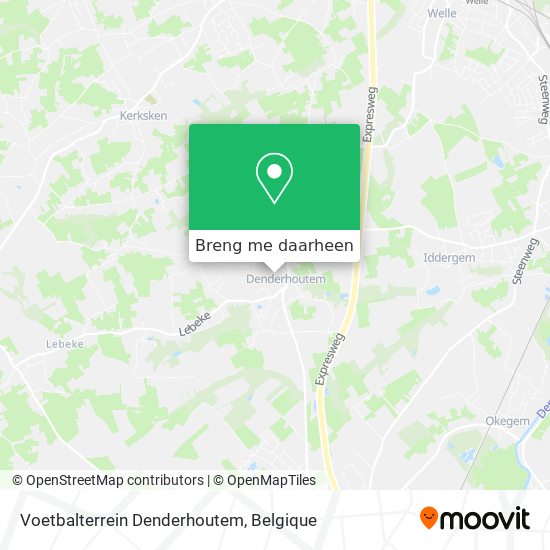Voetbalterrein Denderhoutem kaart
