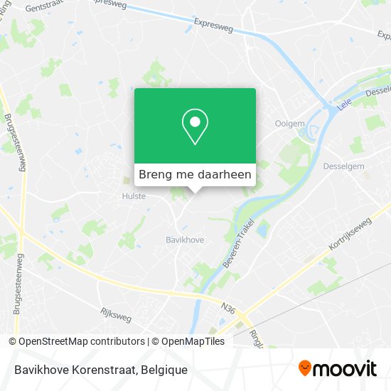 Bavikhove Korenstraat kaart