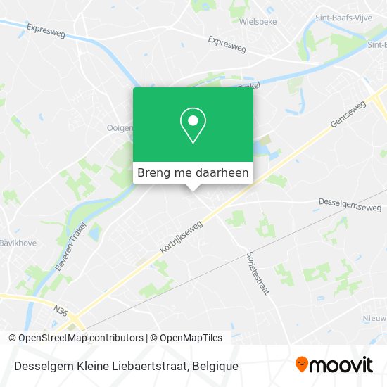 Desselgem Kleine Liebaertstraat kaart