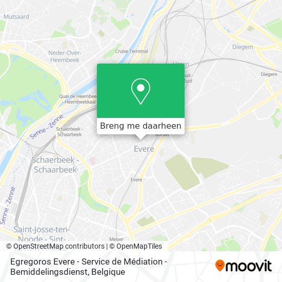 Egregoros Evere - Service de Médiation - Bemiddelingsdienst kaart