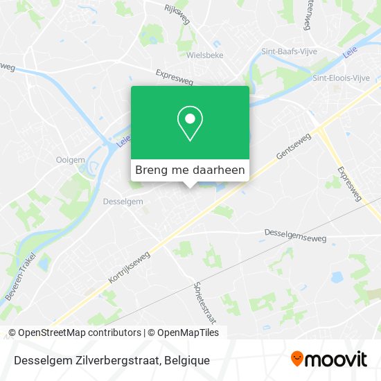 Desselgem Zilverbergstraat kaart