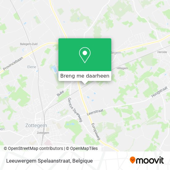 Leeuwergem Spelaanstraat kaart