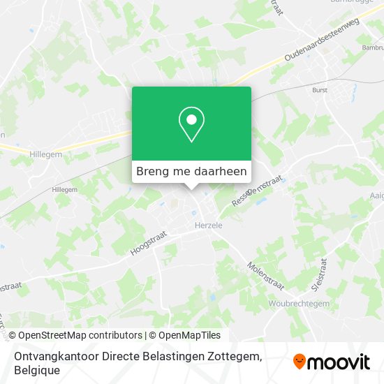 Ontvangkantoor Directe Belastingen Zottegem kaart