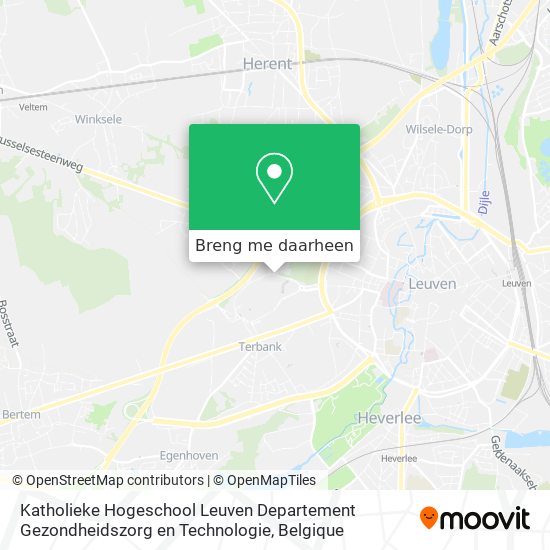Katholieke Hogeschool Leuven Departement Gezondheidszorg en Technologie kaart