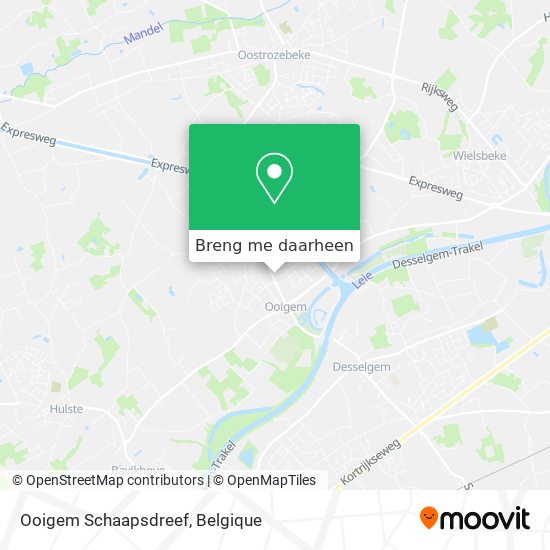 Ooigem Schaapsdreef kaart