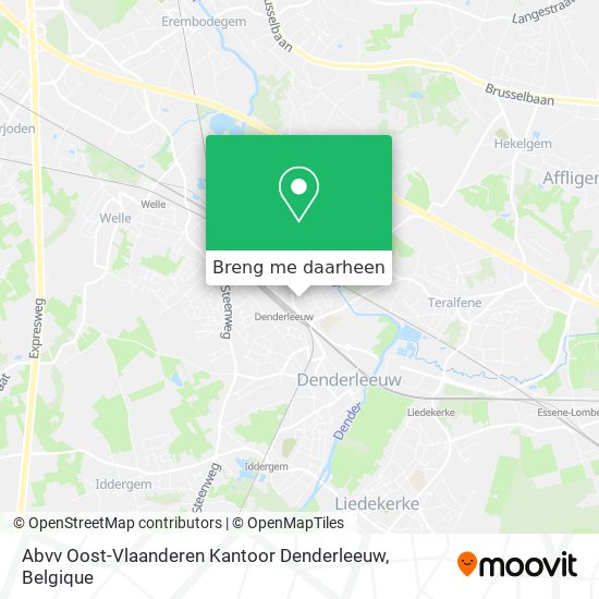 Abvv Oost-Vlaanderen Kantoor Denderleeuw kaart