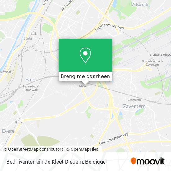 Bedrijventerrein de Kleet Diegem kaart