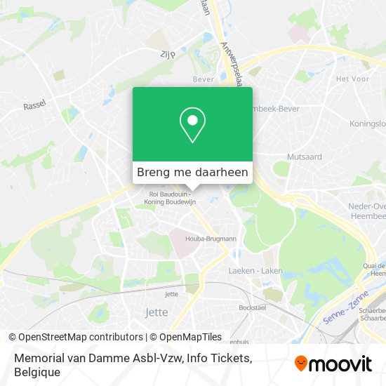 Memorial van Damme Asbl-Vzw, Info Tickets kaart