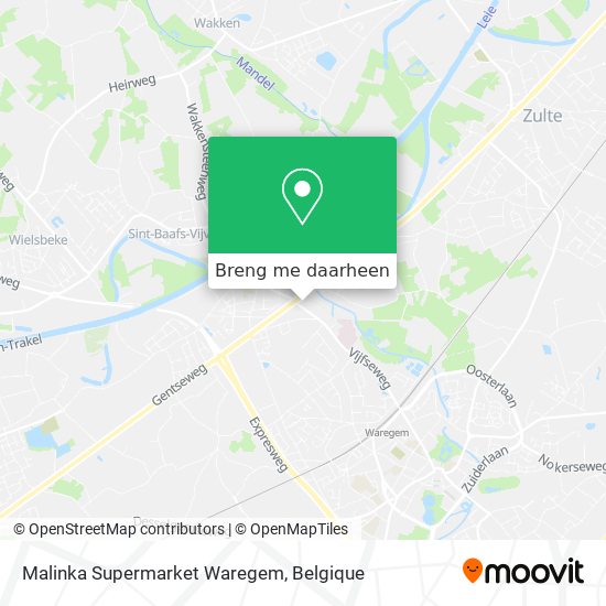 Malinka Supermarket Waregem kaart