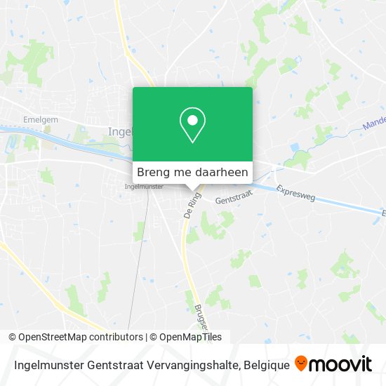 Ingelmunster Gentstraat Vervangingshalte kaart