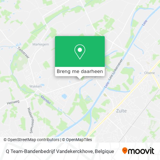Q Team-Bandenbedrijf Vandekerckhove kaart