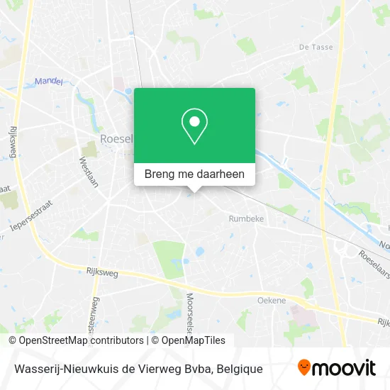 Wasserij-Nieuwkuis de Vierweg Bvba kaart