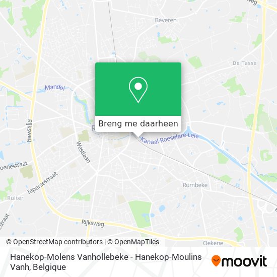 Hanekop-Molens Vanhollebeke - Hanekop-Moulins Vanh kaart