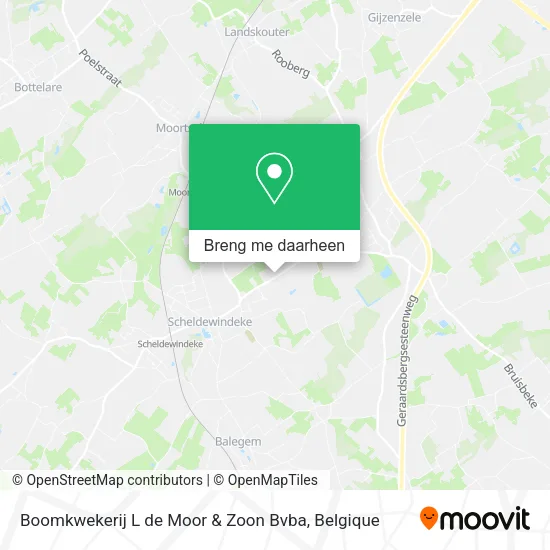 Boomkwekerij L de Moor & Zoon Bvba kaart
