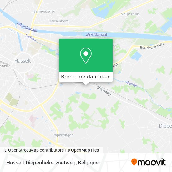 Hasselt Diepenbekervoetweg kaart