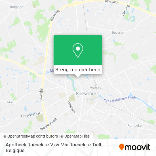 Apotheek Roeselare-Vzw Msi Roeselare-Tielt kaart