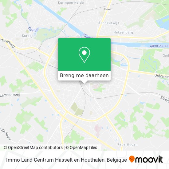 Immo Land Centrum Hasselt en Houthalen kaart