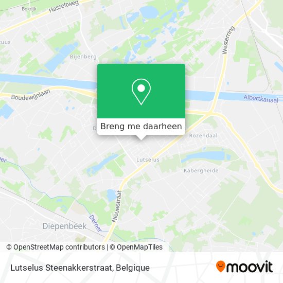 Lutselus Steenakkerstraat kaart