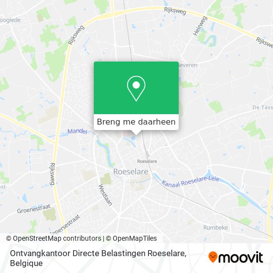 Ontvangkantoor Directe Belastingen Roeselare kaart