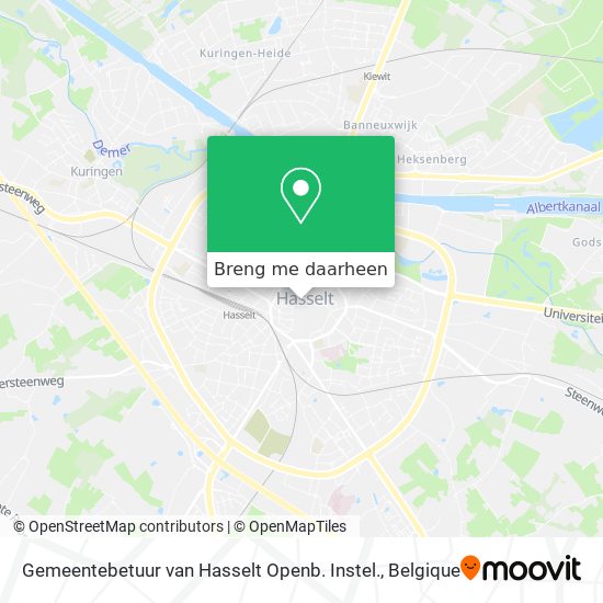 Gemeentebetuur van Hasselt Openb. Instel. kaart