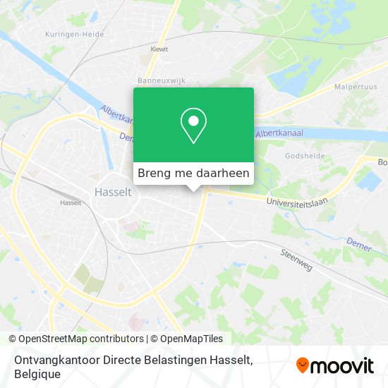 Ontvangkantoor Directe Belastingen Hasselt kaart