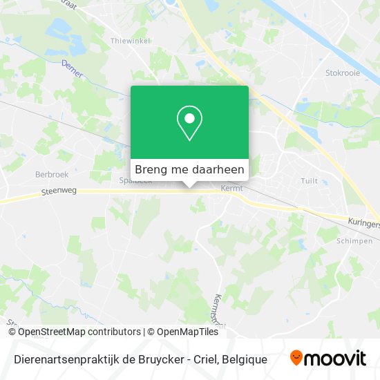 Dierenartsenpraktijk de Bruycker - Criel kaart