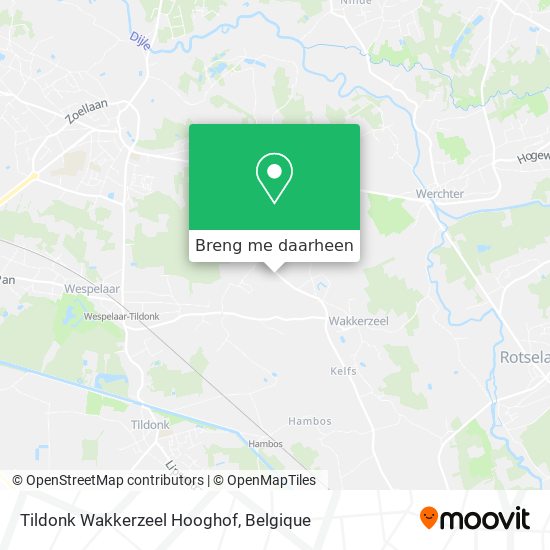 Tildonk Wakkerzeel Hooghof kaart