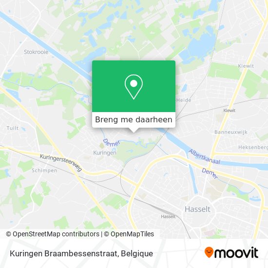 Kuringen Braambessenstraat kaart