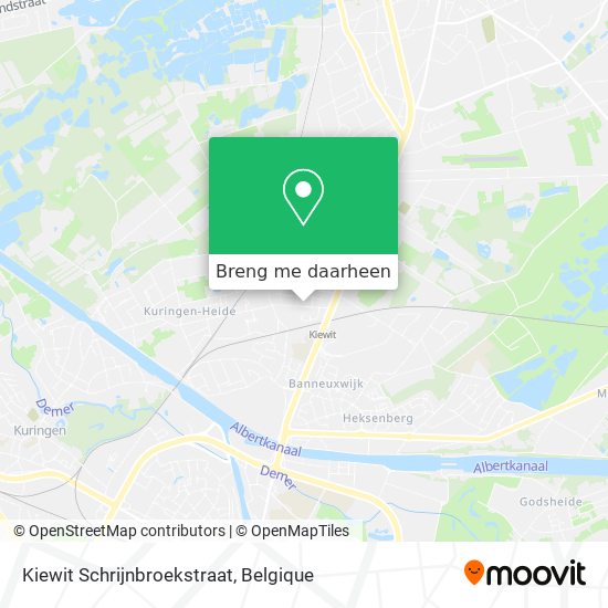 Kiewit Schrijnbroekstraat kaart