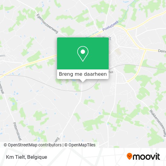 Km Tielt kaart