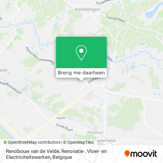 Renobouw van de Velde, Renovatie-, Vloer- en Electriciteitswerken kaart