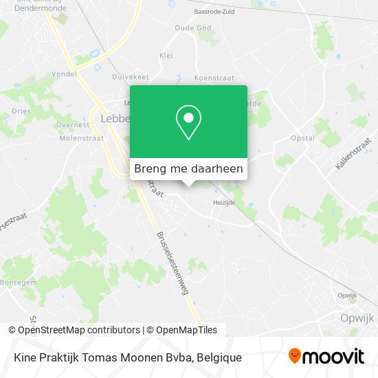 Kine Praktijk Tomas Moonen Bvba kaart