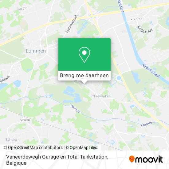 Vaneerdewegh Garage en Total Tankstation kaart