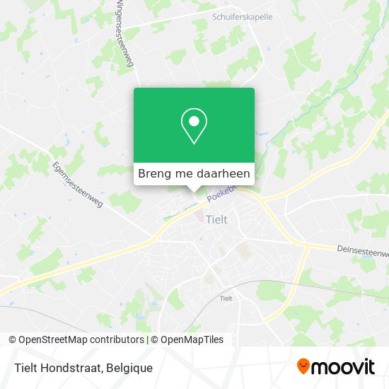 Tielt Hondstraat kaart