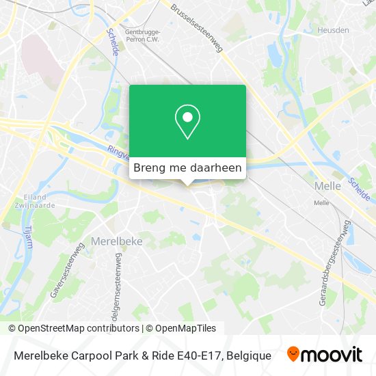 Merelbeke Carpool Park & Ride E40-E17 kaart