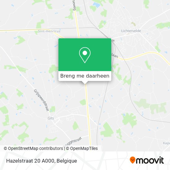 Hazelstraat 20 A000 kaart