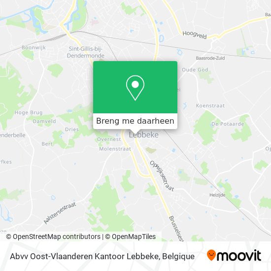 Abvv Oost-Vlaanderen Kantoor Lebbeke kaart