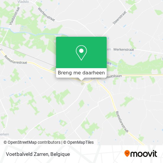 Voetbalveld Zarren kaart