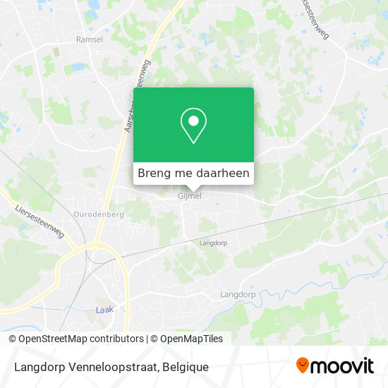 Langdorp Venneloopstraat kaart