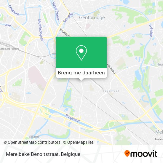 Merelbeke Benoitstraat kaart
