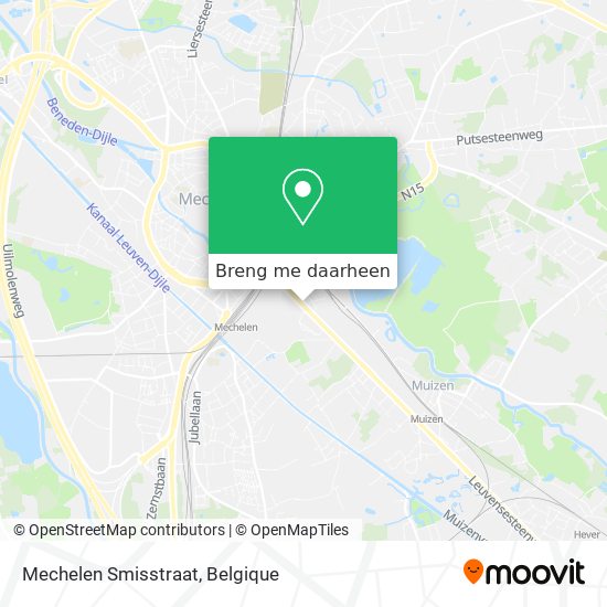 Mechelen Smisstraat kaart