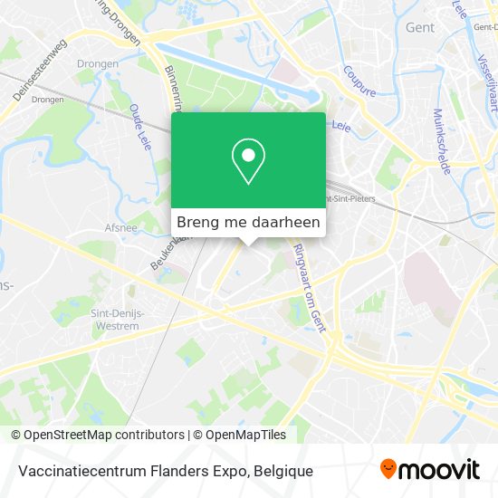 Vaccinatiecentrum Flanders Expo kaart